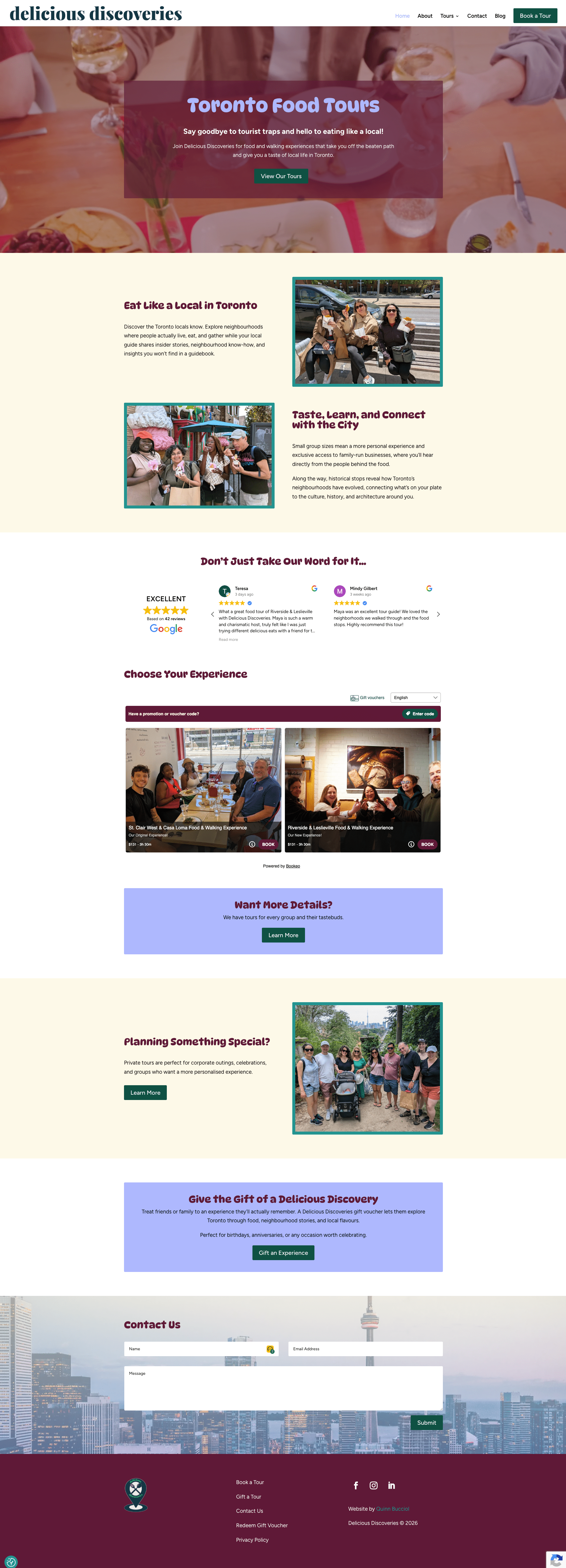 Delicious Discoveries homepage